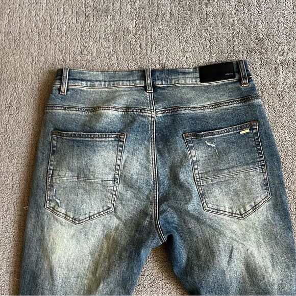 Amiri Men’s Thrasher Distressed Slim Fit Jeans Sz 36 Blue Denim Red Bandana MX1 - Picture 12 of 14